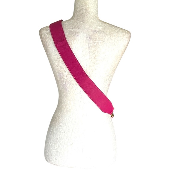 NEW Debbie Katz Fuchsia Pink Handmade Italian Leather Wallet Phone Belt Bag - Picture 10 of 13